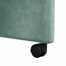 Spisebordsstole med hjul 2 pcs havgrøn 58 x 67 x 97 cm Fløjl