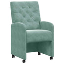 Spisebordsstole med hjul 2 pcs havgrøn 58 x 67 x 97 cm Fløjl