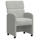 Spisebordsstole med hjul 2 pcs Lysegrå 58 x 65 x 98 cm Fløjl