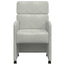 Spisebordsstole med hjul 2 pcs Lysegrå 58 x 65 x 98 cm Fløjl