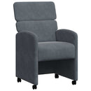 Spisebordsstole med hjul 2 pcs Mørkegrå 58 x 65 x 98 cm Fløjl