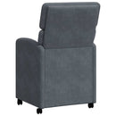 Spisebordsstole med hjul 2 pcs Mørkegrå 58 x 65 x 98 cm Fløjl