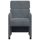 Spisebordsstole med hjul 2 pcs Mørkegrå 58 x 65 x 98 cm Fløjl