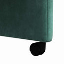 Spisebordsstole med hjul 2 pcs Mørkegrøn 58 x 65 x 98 cm Fløjl