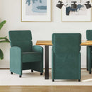 Spisebordsstole med hjul 2 pcs Mørkegrøn 58 x 65 x 98 cm Fløjl