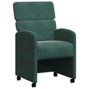 Spisebordsstole med hjul 2 pcs Mørkegrøn 58 x 65 x 98 cm Fløjl