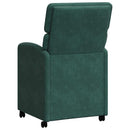 Spisebordsstole med hjul 2 pcs Mørkegrøn 58 x 65 x 98 cm Fløjl