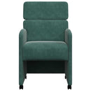 Spisebordsstole med hjul 2 pcs Mørkegrøn 58 x 65 x 98 cm Fløjl