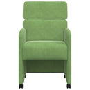 Spisebordsstole med hjul 2 pcs Lysegrøn 58 x 65 x 98 cm Fløjl