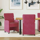 Spisebordsstole med hjul 2 pcs Vinrød 58 x 65 x 98 cm Fløjl