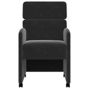 Spisebordsstole med hjul 2 pcs Sort 58 x 65 x 98 cm Fløjl