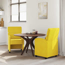 Spisebordsstole med hjul 2 pcs Gul 58 x 65 x 98 cm Fløjl