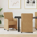 Spisebordsstole med hjul 2 pcs Brun 58 x 65 x 98 cm Fløjl