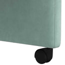 Spisebordsstole med hjul 2 pcs havgrøn 58 x 65 x 98 cm Fløjl