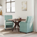 Spisebordsstole med hjul 2 pcs havgrøn 58 x 65 x 98 cm Fløjl