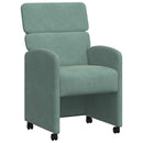 Spisebordsstole med hjul 2 pcs havgrøn 58 x 65 x 98 cm Fløjl