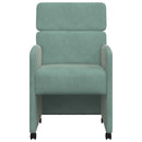 Spisebordsstole med hjul 2 pcs havgrøn 58 x 65 x 98 cm Fløjl