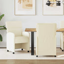 Spisebordsstole med hjul 2 pcs Creme 58 x 65 x 98 cm Kunstlæder