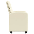 Spisebordsstole med hjul 2 pcs Creme 58 x 65 x 98 cm Kunstlæder