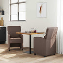 Spisebordsstole med hjul 2 pcs Brun 58 x 65 x 98 cm Kunstlæder