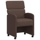 Spisebordsstole med hjul 2 pcs Brun 58 x 65 x 98 cm Kunstlæder