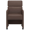 Spisebordsstole med hjul 2 pcs Brun 58 x 65 x 98 cm Kunstlæder