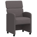Spisebordsstole med hjul 2 pcs Grå 58 x 65 x 98 cm Kunstlæder