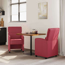 Spisebordsstole med hjul med hjul 2 pcs Vinrød 58 x 65 x 98 cm