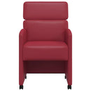 Spisebordsstole med hjul med hjul 2 pcs Vinrød 58 x 65 x 98 cm