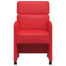 Spisebordsstole med hjul 2 pcs Rød 58 x 65 x 98 cm Kunstlæder