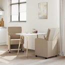 Spisebordsstole med hjul 2 pcs Cappuccino 58 x 65 x 98 cm