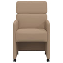 Spisebordsstole med hjul 2 pcs Cappuccino 58 x 65 x 98 cm