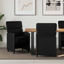 Spisebordsstole med hjul 2 pcs Sort 58 x 65 x 98 cm Kunstlæder