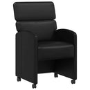 Spisebordsstole med hjul 2 pcs Sort 58 x 65 x 98 cm Kunstlæder