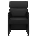 Spisebordsstole med hjul 2 pcs Sort 58 x 65 x 98 cm Kunstlæder