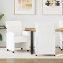 Spisebordsstole med hjul 2 pcs Hvid 58 x 65 x 98 cm Kunstlæder