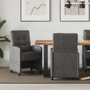 Spisebordsstole med hjul 2 pcs Sort 58 x 67 x 97 cm Kunstlæder