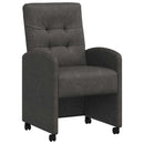 Spisebordsstole med hjul 2 pcs Sort 58 x 67 x 97 cm Kunstlæder