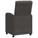 Spisebordsstole med hjul 2 pcs Sort 58 x 67 x 97 cm Kunstlæder