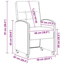 Spisebordsstole med hjul 2 pcs Sort 58 x 67 x 97 cm Kunstlæder