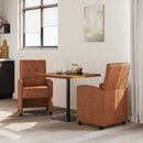 Spisebordsstole med hjul 2 pcs Brun 58 x 67 x 97 cm Kunstlæder