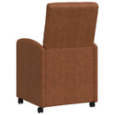 Spisebordsstole med hjul 2 pcs Brun 58 x 67 x 97 cm Kunstlæder