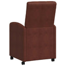 Spisebordsstole med hjul 2 pcs Skinnende brun 58 x 67 x 97 cm