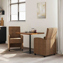 Spisebordsstole med hjul med hjul 2 pcs Brun 58 x 67 x 97 cm