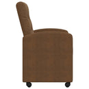 Spisebordsstole med hjul med hjul 2 pcs Brun 58 x 67 x 97 cm