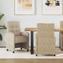 Spisebordsstole med hjul med hjul 2 pcs Lysegrå 58 x 67 x 97 cm