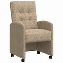 Spisebordsstole med hjul med hjul 2 pcs Lysegrå 58 x 67 x 97 cm