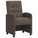 Spisebordsstole med hjul 2 pcs Mørkegrå 58 x 67 x 97 cm