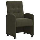 Spisebordsstole med hjul 2 pcs Army grøn 58 x 67 x 97 cm