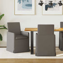 Spisestole med hjul 2 pcs Lysegrå 57 x 67 x 95 cm Linned